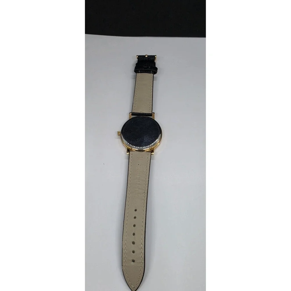 Mickey Mouse Donald And Daisy Duck Watch With Black Leather Band Unbranded